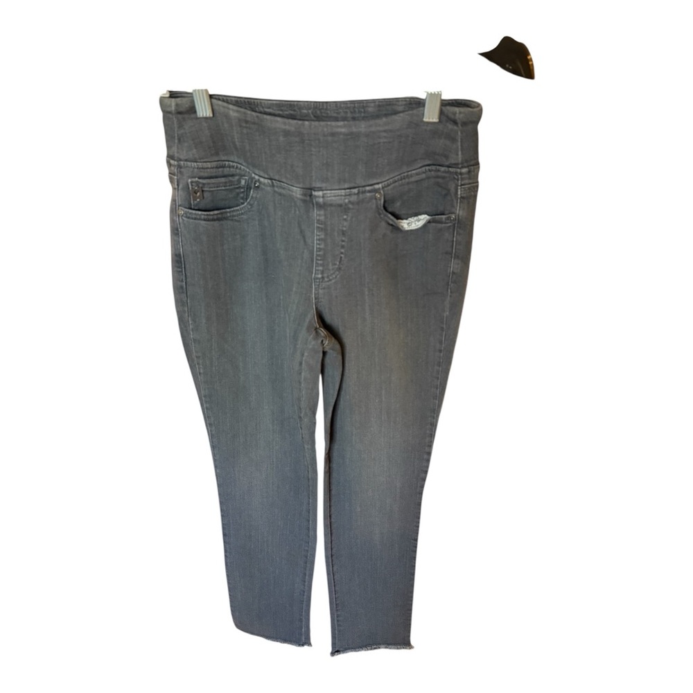 Stylish Gray Women's Straight Leg Stretch Jeans - Picture 2 of 10